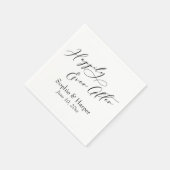 Einfacher, luxuriöser Script-Schriftart glücklich Serviette (Ecke)