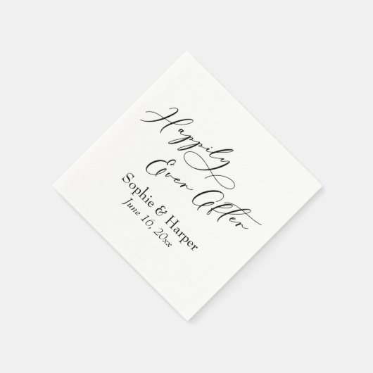 Einfacher, luxuriöser Script-Schriftart glücklich  Serviette (Ecke)