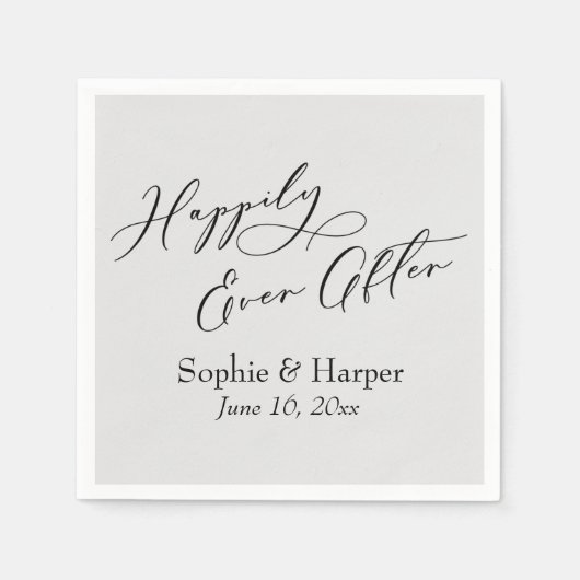 Einfacher, luxuriöser Script-Schriftart glückliche Serviette (Vorderseite)
