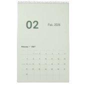 Einfacher Luxus-Kalender Kalender (Feb 2027)