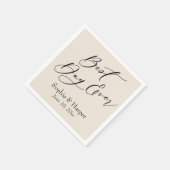 Einfacher Luxus-Script-Schriftart Beste Tagescreme Serviette (Ecke)