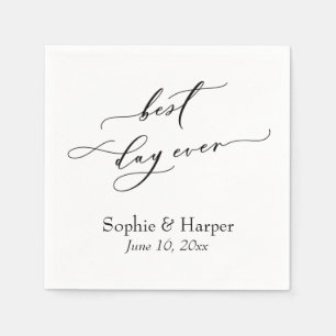 Einfacher Luxus-Script-Schriftart Bester Tag für a Serviette