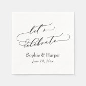 Einfacher Luxus Script Schriftart Feiern Serviette (Vorderseite)