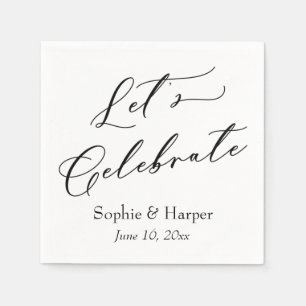 Einfacher Luxus Script Schriftart Feiern Serviette