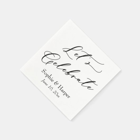 Einfacher Luxus Script Schriftart Feiern Serviette (Ecke)