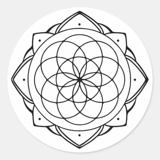 Einfacher Mandala-Aufkleber Runder Aufkleber (Vorderseite)