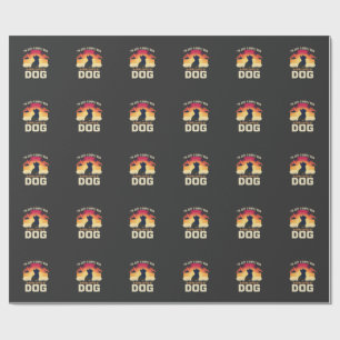 Einfacher Mann, der Hunde-Silhouette Sonnenunterga Geschenkpapier