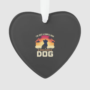 Einfacher Mann, der Hunde-Silhouette Sonnenunterga Ornament