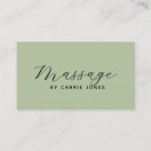 Einfacher Massagetherapeut Sage Green Visitenkarte (Vorderseite)