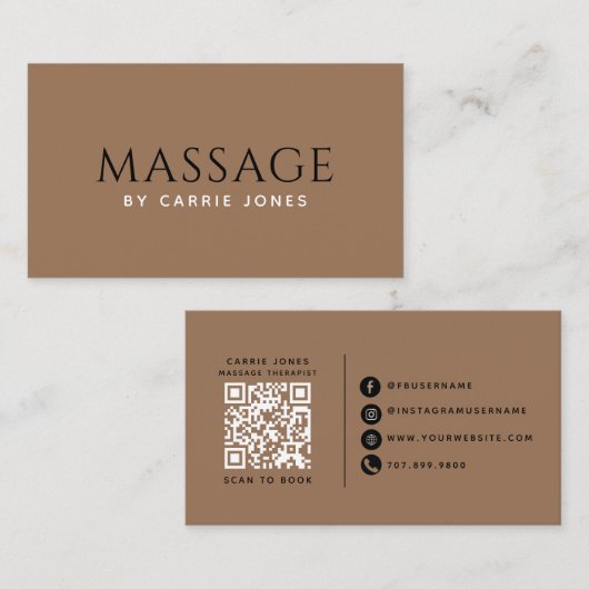 Einfacher Massagetherapeut Visitenkarte (Vorne/Hinten)