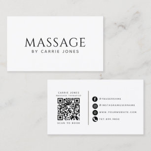 Einfacher Massagetherapeut Visitenkarte