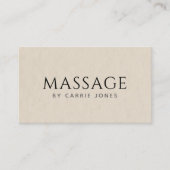 Einfacher Massagetherapeut Visitenkarte (Vorderseite)