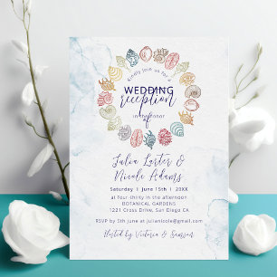 Einfacher Meeresschalen-Kranz für Hochzeitsempfäng Einladung