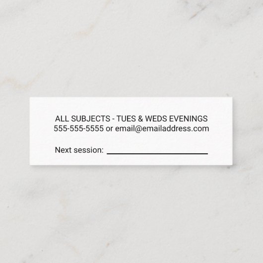 Einfacher Mini Visitenkarte (Rückseite)