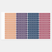 Einfacher Minimal Coral Navy Blue Girly Individuel Etiketten (Blatt)