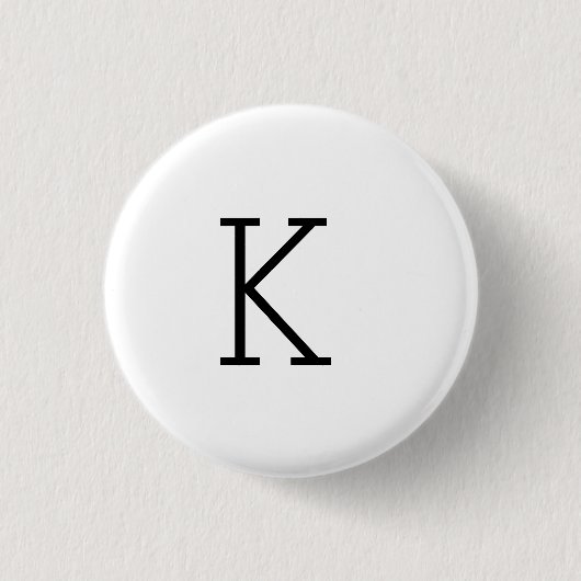 EINFACHER MINIMAL-MONOGRAMM-INDIVIDUELLE NAME-SCHL BUTTON (Vorderseite)
