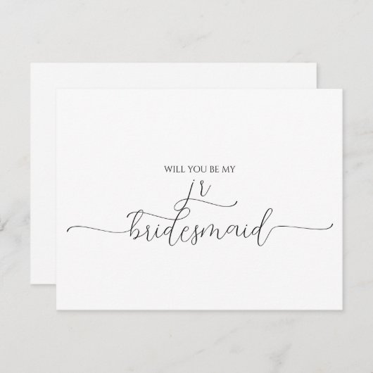 Einfacher Minimal Script Junior Bridesmaid Vorschl Einladung (Vorne/Hinten)