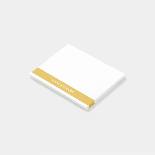 Einfacher minimaler gelber, moderner Farbblock  Post-it Klebezettel (angewinkelt)