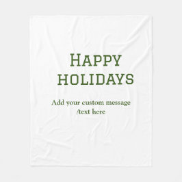 Einfacher, minimaler grün fröhlicher Urlaub Weihna Fleecedecke