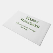 Einfacher, minimaler grün fröhlicher Urlaub Weihna Fußmatte (Schrägansicht)