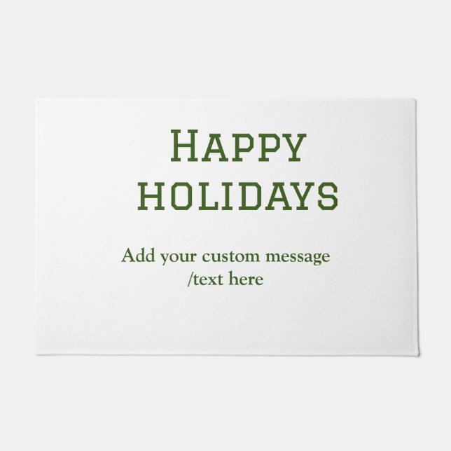 Einfacher, minimaler grün fröhlicher Urlaub Weihna Fußmatte (Vorderseite)