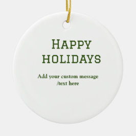 Einfacher, minimaler grün fröhlicher Urlaub Weihna Keramik Ornament