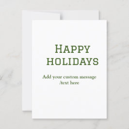 Einfacher, minimaler grün fröhlicher Urlaub Weihna Postkarte