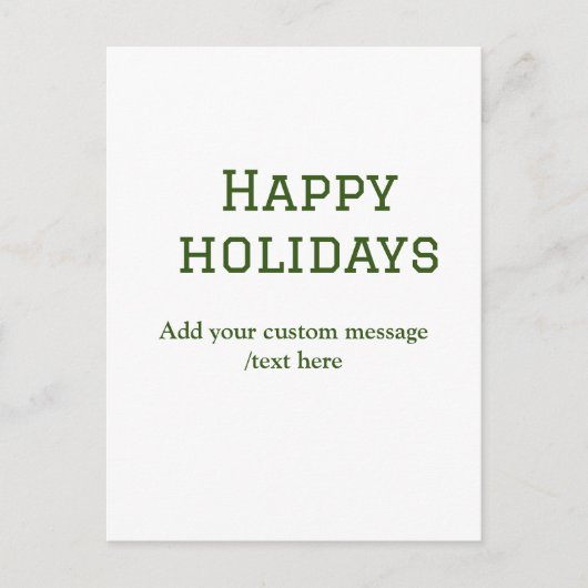 Einfacher, minimaler grün fröhlicher Urlaub Weihna Postkarte (Vorderseite)