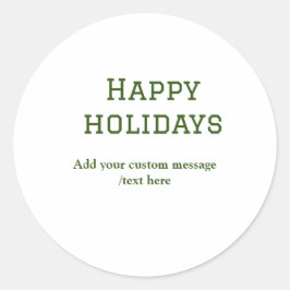 Einfacher, minimaler grün fröhlicher Urlaub Weihna Runder Aufkleber