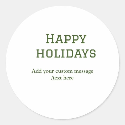 Einfacher, minimaler grün fröhlicher Urlaub Weihna Runder Aufkleber (Vorderseite)