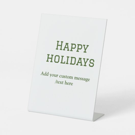 Einfacher, minimaler grün fröhlicher Urlaub Weihna Sockelschild (Vorderseite)