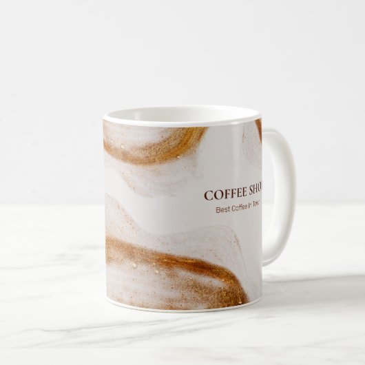Einfacher Minimaler Kaffee-Shop Kaffeetasse (VorderseiteRechts)