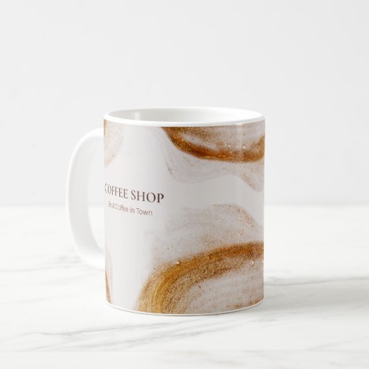 Einfacher Minimaler Kaffee-Shop Kaffeetasse (Vorderseite Links)