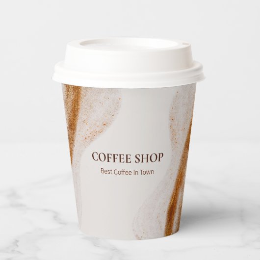 Einfacher Minimaler Kaffee-Shop Pappbecher (Vorderseite)