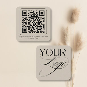 Einfacher Minimaler Logo QR-Code Benutzerdefiniert Quadratische Visitenkarte