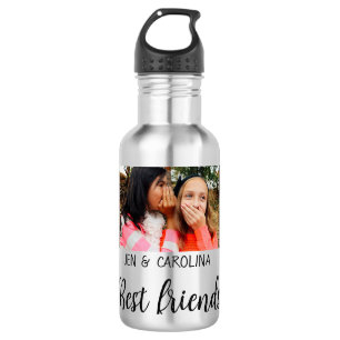 einfacher minimaler Name des besten Freundes Foto Edelstahlflasche
