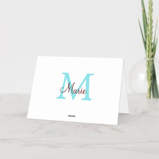 einfacher minimaler Name Monogramm rosa roter Wurf (Rückseite)