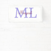 einfacher minimaler Name Monogramm rosa roter Wurf Banner (InSitu)