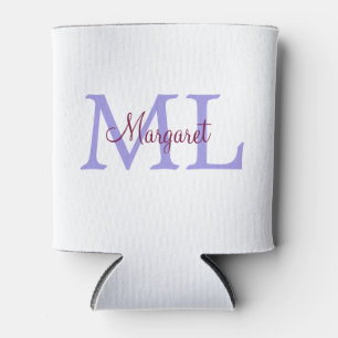 einfacher minimaler Name Monogramm rosa roter Wurf Dosenkühler