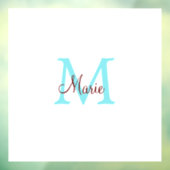 einfacher minimaler Name Monogramm rosa roter Wurf Fensteraufkleber (Blatt 3)