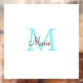 einfacher minimaler Name Monogramm rosa roter Wurf Fensteraufkleber (Blatt 2)