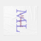 einfacher minimaler Name Monogramm rosa roter Wurf Fleecedecke (Vorderseite (Horizontal))