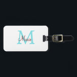 einfacher minimaler Name Monogramm rosa roter Wurf Gepäckanhänger<br><div class="desc">schönes Design</div>