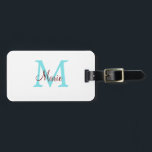 einfacher minimaler Name Monogramm rosa roter Wurf Gepäckanhänger<br><div class="desc">schönes Design</div>