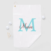 einfacher minimaler Name Monogramm rosa roter Wurf Golfhandtuch (Insitu)