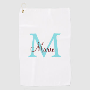 einfacher minimaler Name Monogramm rosa roter Wurf Golfhandtuch