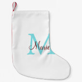 einfacher minimaler Name Monogramm rosa roter Wurf Kleiner Weihnachtsstrumpf (Vorderseite)