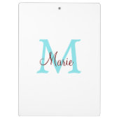 einfacher minimaler Name Monogramm rosa roter Wurf Klemmbrett (Rückseite)