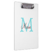 einfacher minimaler Name Monogramm rosa roter Wurf Klemmbrett (Rechts)