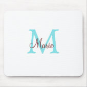 einfacher minimaler Name Monogramm rosa roter Wurf Mousepad (Vorne)